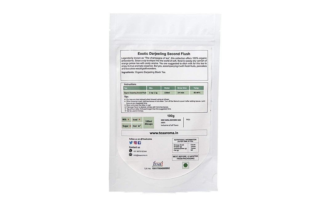 TeaAroma Exotic Darjeeling Second Flush   Pack  100 grams